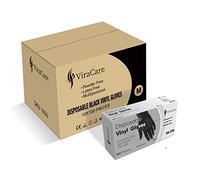 ViraCare 1000 x Black Disposable Gloves Medium | Vinyl Gloves Disposable | Latex free Glove | Powder Free Glove | Strong And Non-Sterile | (Medium, 10 Packs of 100)