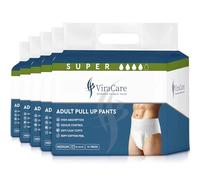 ViraCare 70 x Super Adult Nappies, Maximum Absorbency and Overnight Protection, Nappies for Men and Women, Incontinence Pants, Size Medium, Waist Size 65-135 cm (Medium), White