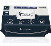 ViraCare 70 x Wet Wipes for Adults | Intimate with Aloe Vera Biodegradable Incontinence Body No Shower Extra Large Size 34 20 cm (1 Pack of 70), 70.0 count