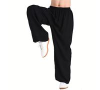 VIRACIN Tai Chi Pants Men Women Martial Arts Pants Kung Fu Pants Yoga Lantern Pants Jogging Pants,Black-M