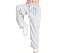 VIRACIN Tai Chi Pants Men Women Martial Arts Pants Kung Fu Pants Yoga Lantern Pants Jogging Pants,Gray-XXXL