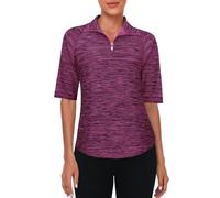 Viracy Half Sleeve Womens Golf Polo Shirts 1/4 Zip Up Moisture Wicking Running Workout Tops, Purple-2, 3XL