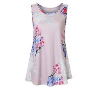 Viracy Women's Summer Casual Sleeveless Swing Tunic Floral Tank Top - grey - XX-Large