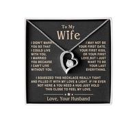 VIRAGIL Love Knot Necklace To My Wife - The Best Thing That Ever Happened To Me, Gift for Her, Romantic Christmas Birthday Valentine Present, Adjustable Size, Stainless Steel, Cubic Zirconia