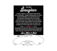 VIRAGIL To My Daughter Bracelet From Mom Or Dad With Heartfelt Message & Box - Valentines Gifts For Daughter, Jewelry Gift For Daughter From Mother Or Father On Birthday, Graduation, Christmas