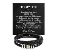VIRAGIL To My Son Bracelet, Son Gifts From Mom And Dad, Bracelet For Son From Dad, Son Bracellet From Mom, Birthday Gift For Son, Men Bracelet, Gift For My Son Birthday With Message Card And Gift Box