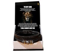 VIRAGIL To My Son Bracelet, Son Gifts From Mom And Dad, Bracelet For Son From Dad, Son Bracellet From Mom, Birthday Gift For Son, Men Bracelet, Gift For My Son Birthday With Message Card And Gift Box