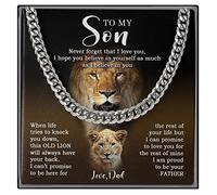 VIRAGIL To My Son Cuban Chain Necklace from Mom, Mother And Son Necklace, Son Necklace from Dad, Necklace for Son, Son Gifts from Father, Gifts for Son Birthday Christmas Anniversary #3