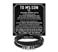 VIRAGIL To My Son Forever Love Bracelet Gift, Inspirational Present for Son from Mom and Dad, Birthday Christmas Graduation Gifts for Teens, Special Forever Bond Bracelet with Card Box, Forever Love