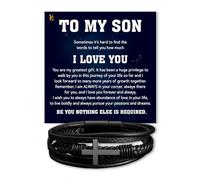 VIRAGIL To My Son Forever Love Bracelet Gift, Inspirational Present for Son from Mom and Dad, Birthday Christmas Graduation Gifts for Teens, Special Forever Bond Bracelet with Card Box, Forever Love