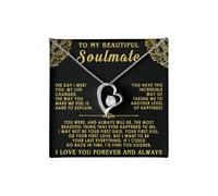 VIRAGIL To My Soulmate Necklace, Gifts For Soulmate Romantic, Wife Birthday Gift Ideas Necklace, Necklace For Wife From Husband, Message Card and Gift Box, Valentine Gift for Girlfriend, Adjustable