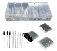 VIRAHYEM 300PCS Disposable Mascara Wands Lip Wands Set,100Pcs Eyelash Brush, 100Pcs Lipstick Brush, 100PCS Micro Makeup Brushes, Makeup Tool Kit with Organizer Box