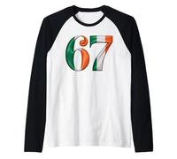 Viral Irish Flag 67 Number Classic St Patrick's Day 67 Raglan Baseball Tee