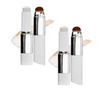 Viralaluna Korean Color-Changing Foundation Stick, Skin Tone Adapting, High Coverage, Hydrating Formula with SPF30, Dual-Ended with Built-in Brush, All Skin Types (Light+Light)