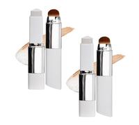 Viralaluna Korean Color-Changing Foundation Stick, Skin Tone Adapting, High Coverage, Hydrating Formula with SPF30, Dual-Ended with Built-in Brush, All Skin Types (Natural+Natural)
