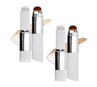 Viralaluna Korean Color-Changing Foundation Stick, Skin Tone Adapting, High Coverage, Hydrating Formula with SPF30, Dual-Ended with Built-in Brush, All Skin Types (Light+Medium)