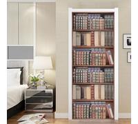 VIRANDA 3D Door Sticker Peel and Stick Murals Removable self-Adhesive Door Cover PVC Waterproof Door Poster Bookshelf for Living Room Bedroom Door Decoration Design 30.3"x 78.7"