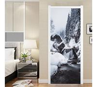 VIRANDA 3D Door Sticker Peel and Stick Murals Removable self-Adhesive Door Cover PVC Waterproof Door Poster Snow Figure Door Decoration for Living Room Bedroom Home Door Sticker Design 30.3"x 78.7"