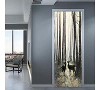 VIRANDA 3D Door Sticker Peel and Stick Wallpaper Removable self-Adhesive Door Cover PVC Waterproof Murals David's Deer Door Decoration for Living Room Bedroom Home Door Sticker Design 30.3"x 78.7"