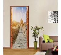VIRANDA 3D Peel and Stick Door Sticker PVC Waterproof Murals Removable self-Adhesivev Wallpaper Tile Wall Door Cover Door Poster for Home Office Decoration 30.3"x 78.7"