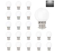 VIRANSHEN LED 20 Pack B22 LED Light Bulb 3W, Cool White, 240Lm, Mini Golfball Bayonet Energy Saving Bulb for Indoor and Outdoor Lighting Decoration Party Patio Garland Garden