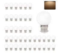 VIRANSHEN LED 40 Pack B22 LED Light Bulb 3W, Warm White Colour, 240Lm, Bayonet Energy Saving Bulb for Indoor and Outdoor Lighting Decoration Party Patio Garland Garden