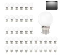 VIRANSHEN LED 40 Pack Cool White LED Light Bulb B22 Cap, 3 Watt, 240Lm, Mini Golfball Bayonet Energy Saving Bulb for Indoor and Outdoor Lighting Decoration Party Patio Garland Garden