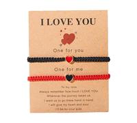 VIRAVENTO Matching Bracelets for Couples Best Friends Valentines Day for Her Him Heart Bracelet of Fate Relationships Bracelets for Couple, adjustable, Rope, no gemstone
