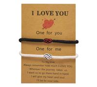 VIRAVENTO Matching Bracelets for Couples Best Friends Valentines Day for Her Him Heart Bracelet of Fate Relationships Bracelets for Couple, adjustable, Rope, no gemstone
