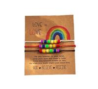 VIRAVENTO Pride Bracelets LGBTQ Rainbow Trans Bracelet Gay Lesbian Bisexual String Bracelets Set for Women Pride Accessories, adjustable, Rope, no gemstone