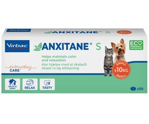 Virbac Anxitane 30 Chewable Tablets For Small Dogs Cats Under 10Kg Anxiety Stress Relief