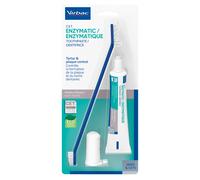 Virbac Cat Dog Toothpaste Toothbrush Kit Poultry Flavour C.E.T Oral Hygiene Kit
