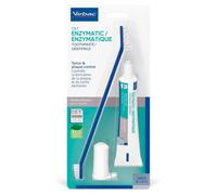 Virbac Cat Dog Toothpaste Toothbrush Kit Poultry Flavour C.E.T Oral Hygiene Kit