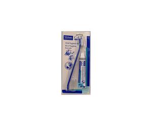 Virbac Poultry Flavour Toothpaste Kit for Dogs - 70g Paste, Fingerbrush, Dual-Ended Toothbrush & Oral Hygiene Guide