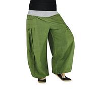 virblatt - Harem Pants for Women | Cotton | Hippie Trousers Genie Pants Ladies Summer Trousers Drop Crotch Wide Festival Hippie Clothes - Yogazeit M-XL Green