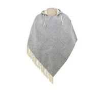 virblatt - hooded poncho | cotton & hemp | Mexican poncho men hoodie jerga blanket pancho hemp Baja joe hippie - Abajo Natur L-XL beige
