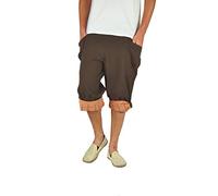 virblatt - Mens Shorts | 100% Cotton | Drop Crotch Shorts Harem Shorts for Men Casual Lounge Mens Summer Shorts Genie Bermuda - Großzügig Brown L-XL