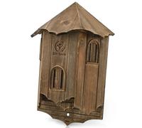 VIREESR Wooden Castle Bat Houses for Outdoors, Bat Boxes for Outside, Large Three Chamber Box Perfectly Designed to Attract Bats, Durable and Easy to Hang (Bat House Ⅰ Brown)