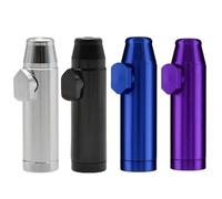 VireEyU 4 Snuff Tobacco Dispensers in 4 Colours - Aluminium Dispenser, 5 x 1.5 cm, Compact and Sturdy Dosers, Ideal for Travel Use