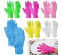 VireEyU 6 Pairs Universal Microfiber Cleaning Gloves - Colorful Powder Gloves, Ideal for Delicate Surfaces, Perfect for Car, Home and Kitchen Cleaning (Mixed Colors)