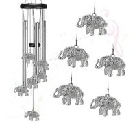Virekm Windchimes Outdoors Clearance, Door Chime Wind Chimes for Outside Sympathy Wind Chimes for Patio Decoration, Garden Decor. Zen Garden Decor（Elephant）