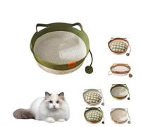 Virelapets Woven Rope Cat Basket, 2025 New Virelapets Woven Rope Cat Basket, Cats Toy Baskets Suitable for All Cats (greens,15in)