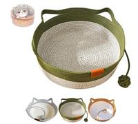 Virelapets Woven Rope Cat Basket, Breathable Durable Natural Cotton Ropes cat bed, Perfect for the living room, bedroom, or study, providing a cozy resting spot for cat(B,Large)