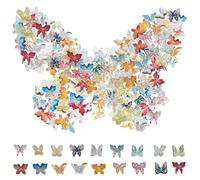 Virelle 60pcs Mini Resin Butterflies for Crafts, 24 Styles Tiny Butterfly Figurines for DIY Fairy Gardens, Dollhouse Decor, Micro Landscapes Creative Projects. Perfect for Scrapbooking, Wedding Decor