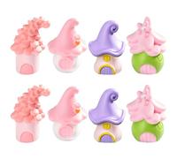 Virelle 8 Pcs Mini Houses, Cute Front Garden Accessories, Resin Miniature Accessories, Mini Figures, Elegant Miniatures House Figurines Resin Crafts for Fairy Tale Garden Decor