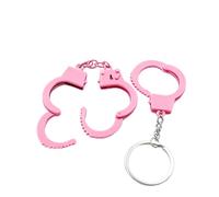 Virelle Creative Handcuffs Shaped Keychain, Novelty Mini Keyring for Friends/Boyfriend/Cat, Simple Bag Ornament Accessory, Funny Christmas Birthday Small Gift (pink 2 sets)