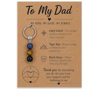 Virelle Dad Keyring Gift Gemstone Beads for Daddy Birthday Present New Dad First Fathers Day Gift Keychain for Men from Son Daughter
