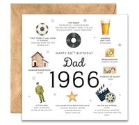 Virelle Happy 60th Birthday Card for Men - Funny 60th Birthday Cards for Him Dad Husband Brother Uncle Son - Vintage 1966 Newspaper Design