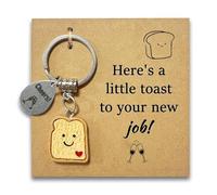 Virelle Little Toast Keyring - Funny Congratulations Gift for New Job, Leaving Work, Promotion Novelty Present for Friends, Colleagues Celebration (New Job)