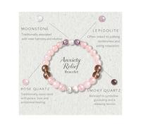 Virelle Rose Quartz Bracelet Calm & Clarity Natural Stone Beads Adjustable Elastic Exam Stress Relief Gifts Anxiety Relief for Women Stress Relief Gifts for Women Crystal Moonstone Bracelet
